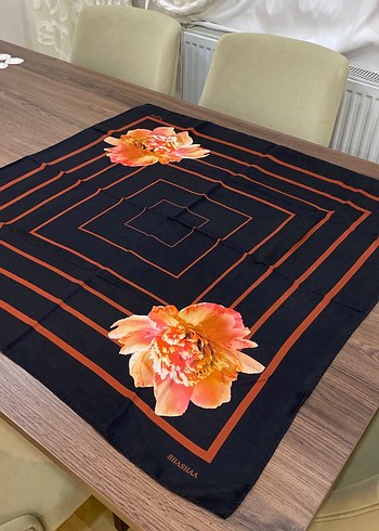 Kahverengi Bohem Kadın İpek Fular - Görsel 2