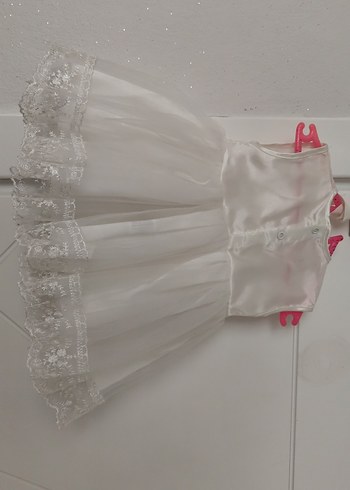 Beyaz Dantelli Klasik Kız Elbisesi - Görsel 6