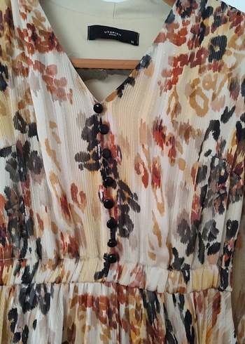 Bej Bağcıklı Uzun Bohem Elbise - Görsel 4