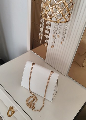 Beyaz Deri Klasik Kadın Çanta - Görsel 5