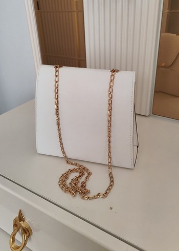 Beyaz Deri Klasik Kadın Çanta - Görsel 4