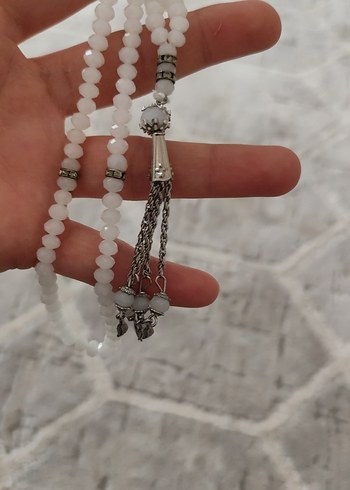 Minimalist Bohem Gri Beyaz Erkek Tesbih - Görsel 2