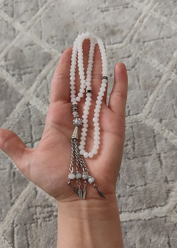 Minimalist Bohem Gri Beyaz Erkek Tesbih - Görsel 3