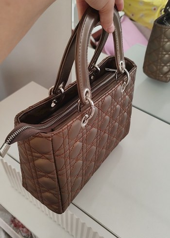 Klasik Tarzda Kahverengi Deri Kadın Çanta - Görsel 5