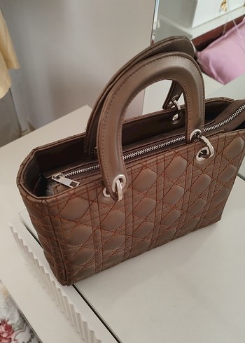 Klasik Tarzda Kahverengi Deri Kadın Çanta - Görsel 8