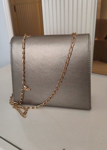 Gri Deri Kadın Çanta - Görsel 4