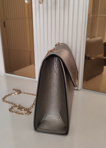 Gri Deri Kadın Çanta - Görsel 2