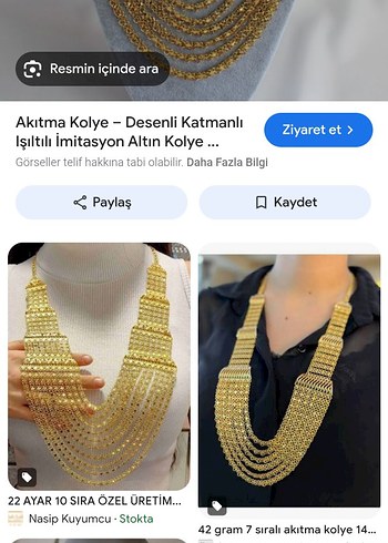 Uzun Zincir Detaylı Parlak Altın Kolye - Görsel 2