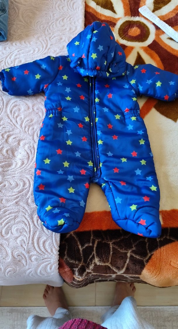 Renkli Yıldızlı Erkek Bebek Astronot Tulumu - Görsel 2