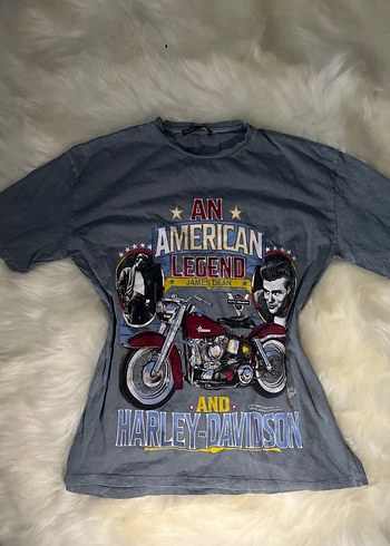 Gri Biker Temalı Erkek Tişört