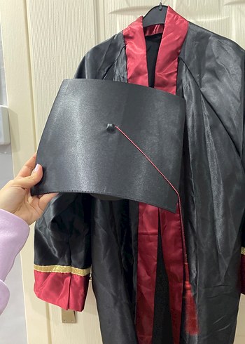 Bordo Siyah Uzun Kadın Mezuniyet Elbisesi - Görsel 4