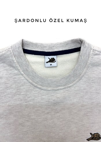 Gri Unisex Bisiklet Yaka Sweatshirt - Görsel 2