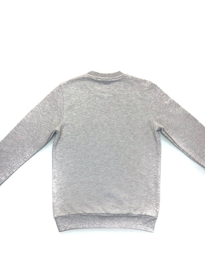 Gri Unisex Bisiklet Yaka Sweatshirt - Görsel 3