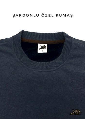 Mavi Unisex Bisiklet Yaka Sweatshirt - Görsel 2