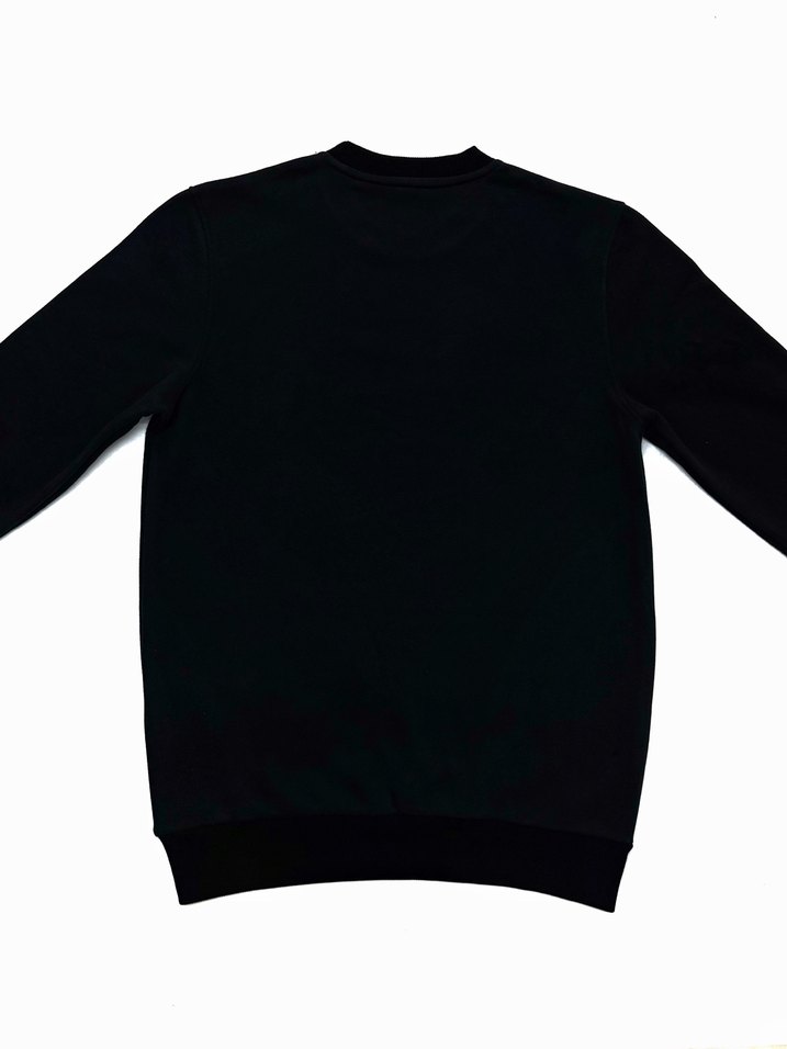 Siyah Unisex Bisiklet Yaka Sweatshirt - Görsel 3