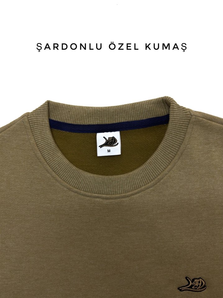 Camel Unisex Bisiklet Yaka Sweatshirt - Görsel 2