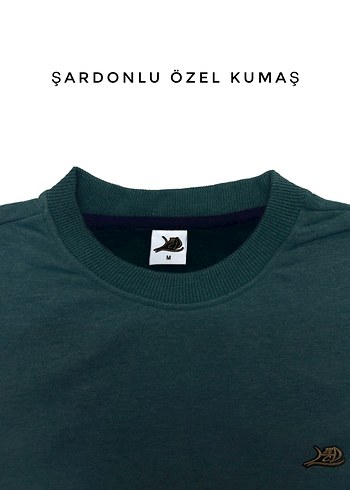 Haki Unisex Bisiklet Yaka Sweatshirt - Görsel 2