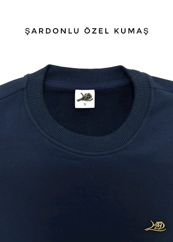 Lacivert Unisex Bisiklet Yaka Sweatshirt - Görsel 2