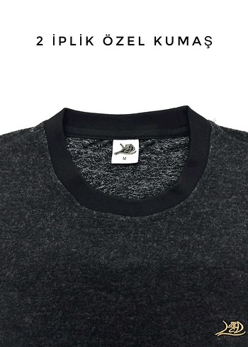 Antrasit Unisex Bisiklet Yaka Sweatshirt - Görsel 2