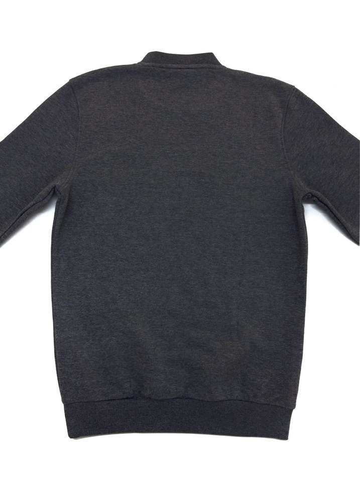 Gri Unisex Bisiklet Yaka Sweatshirt - Görsel 3