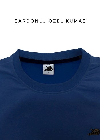 Mavi Unisex Bisiklet Yaka Sweatshirt - Görsel 2