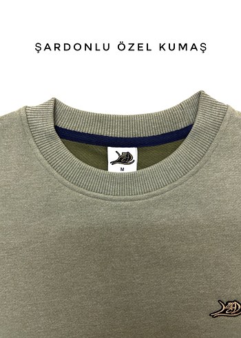 Yeşil Unisex Bisiklet Yaka Sweatshirt - Görsel 2