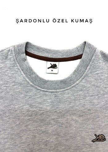 Gri Unisex Bisiklet Yaka Sweatshirt - Görsel 2