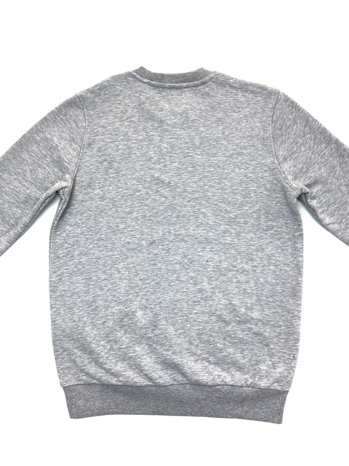 Gri Unisex Bisiklet Yaka Sweatshirt - Görsel 3