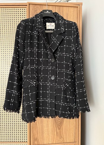 Düğmeli Siyah Kadın Blazer