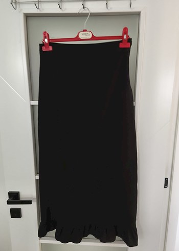 Siyah Drapeli Uzun Kadın Etek - Görsel 2