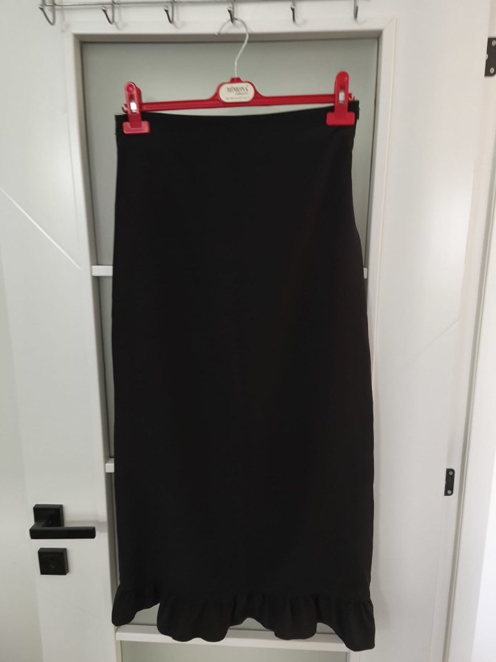 Siyah Drapeli Uzun Kadın Etek - Görsel 2