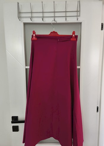 fuşya  Uzun Salaş Saten Etek Mevlana model - Görsel 2