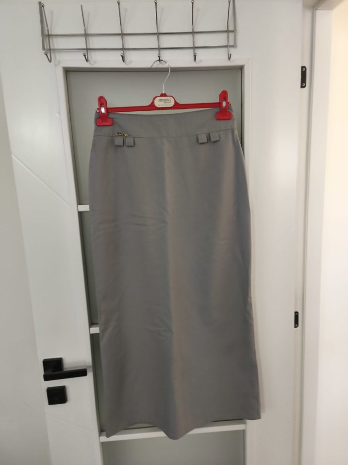 Kadın Mavi Kemerli Uzun  Etek - Görsel 4