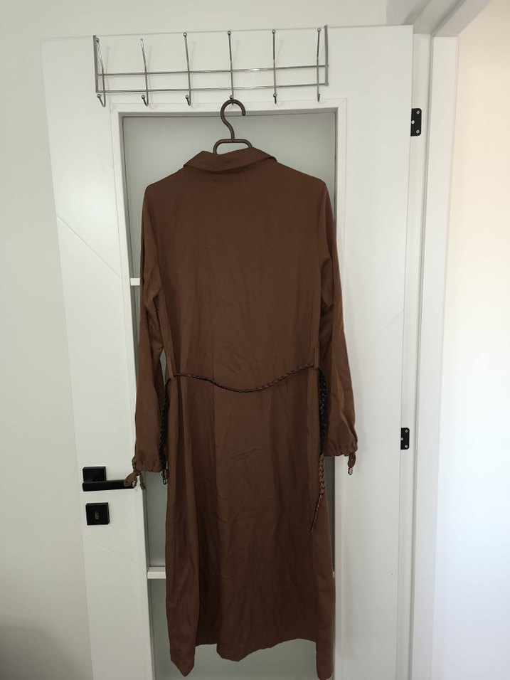 Kahverengi Kemerli Uzun elbise - Görsel 2