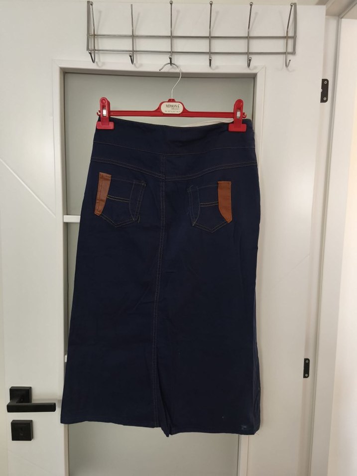 Kemerli Midi Boy Kot Etek - Görsel 2