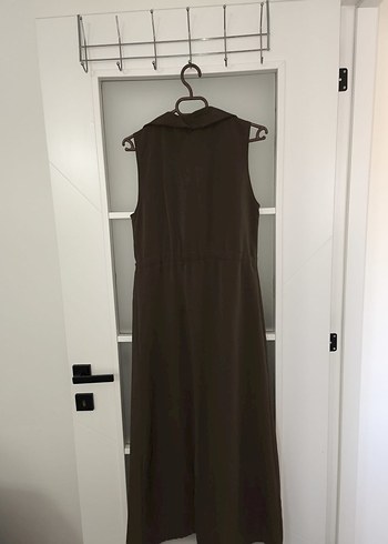 haki Kemerli Uzun Kolsuz Kadın Yelek - Görsel 2