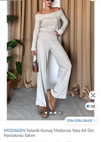 Diğer Bej Kadın Mini Triko Bluz alt takim