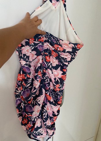 Trendyol & Milla Çiçek Desenli Mini Straplez Elbise