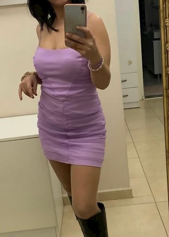 Lila Straplez Mini Elbise