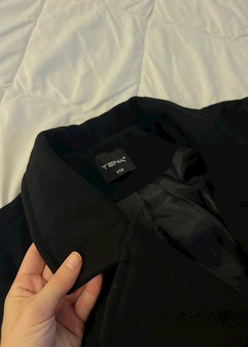 Diğer Siyah Çift Düğmeli Oversize Kaban