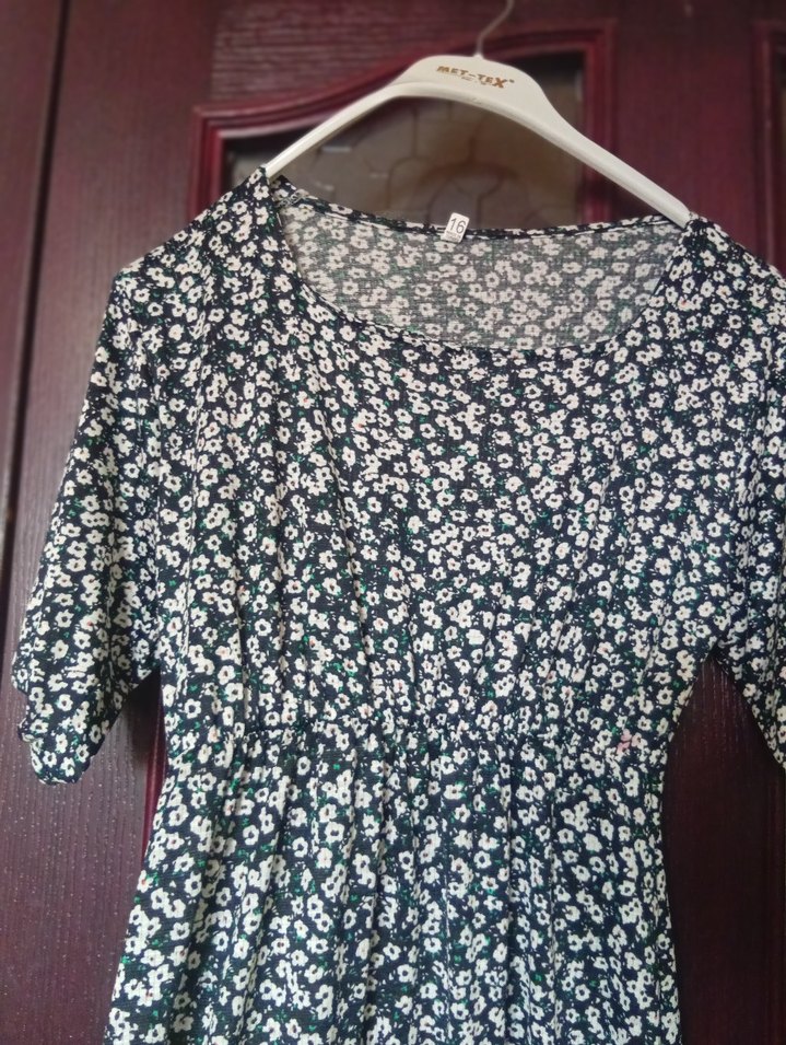 Siyah Desenli Uzun elbises - Görsel 2