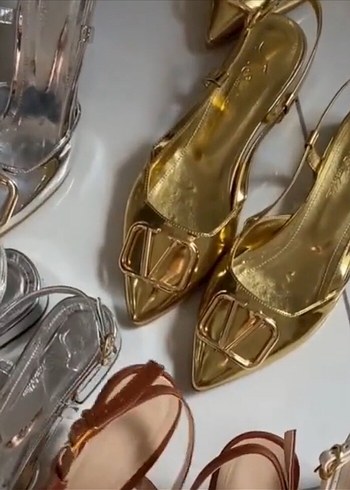 Gold kısa topuklu babet - Görsel 2