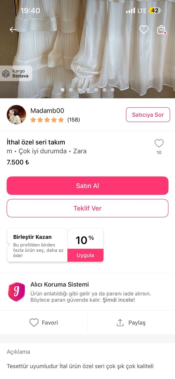 İthal etekli takım - Görsel 4