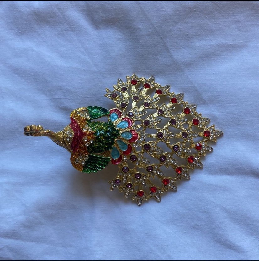 Renkli Payetli Tavuskuşu Biblo - Görsel 2