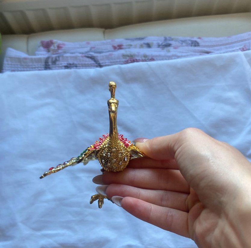 Renkli Payetli Tavuskuşu Biblo - Görsel 4