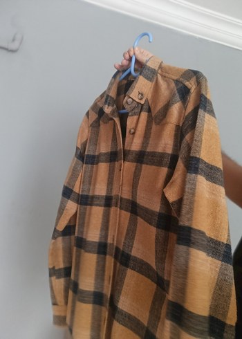 Düğmeli Kahverengi  SLİM  Erkek ODUNCU Gömlek - Görsel 2