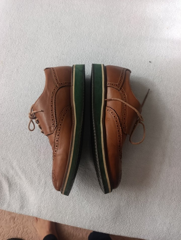 Kahverengi Deri Bağcıklı Klasik Erkek Ayakkabı - Görsel 2