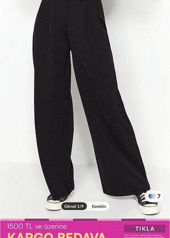 Trendyol & Milla Regular Fit Pilili Kadın Kumaş Pantolon