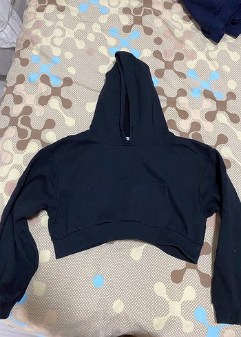 Siyah Kapüşonlu Kadın Sweatshirt