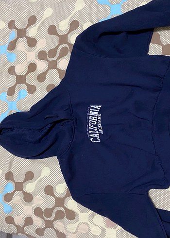 Kadın Lacivert Kapüşonlu Sweatshirt